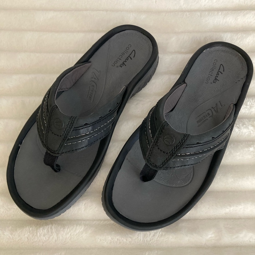 Clarks | NWOT Mens Wesley Post Tac System Sandals - Picture 3 of 6